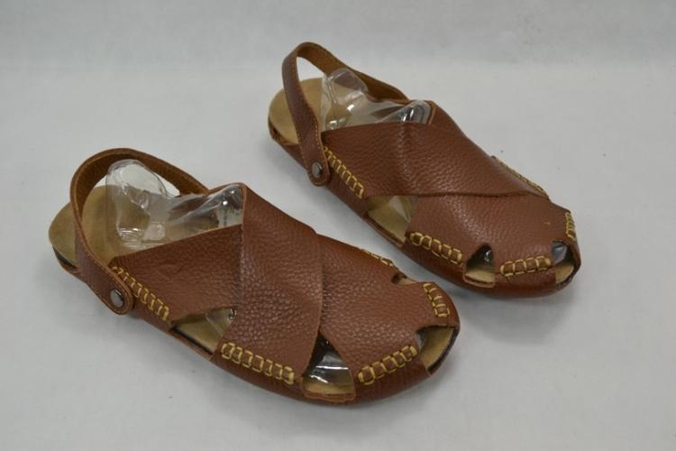 手工牛皮涼鞋拖鞋 兩穿超實用 手工船夫鞋 黑色/棕色 39-45碼圖片_10