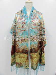 廠家直銷(xiāo)批發(fā) 真絲雙層拉絨披肩 真絲披肩 雙層數(shù)碼披肩圍巾 1424